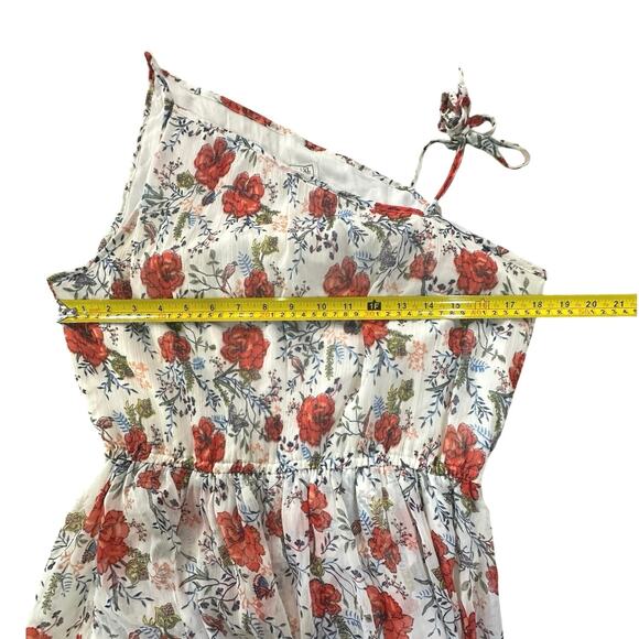 Vintage Abercrombie & Fitch One Shoulder Hi-Low Dress SZ XL Floral Cottagecore - Picture 9 of 16